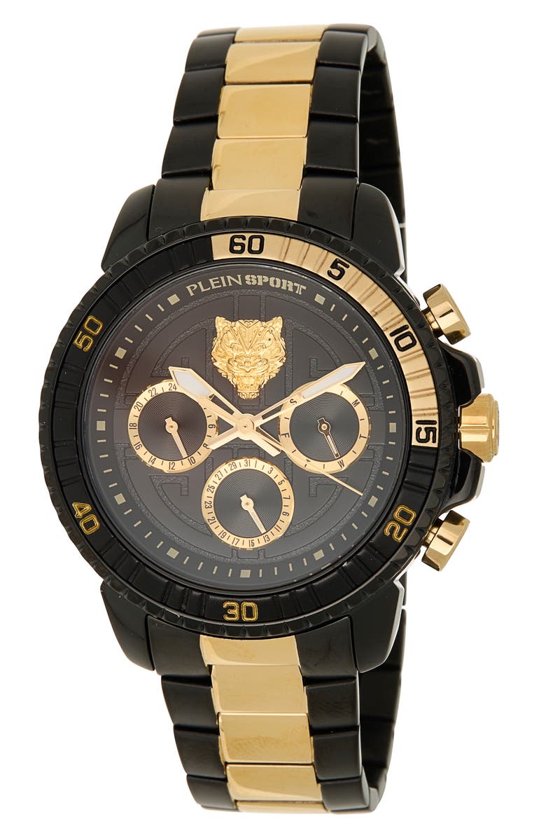 PLEIN SPORT Powerlift Two-Tone Bracelet Watch, 45mm, Main, color, 