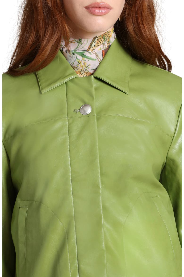 Faux Leather Jacket, Alternate, color, GREEN