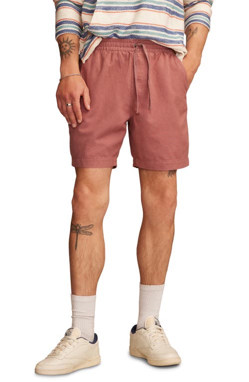 Lucky Brand 7-inch Drawstring Waist Linen & Cotton Short In Brown