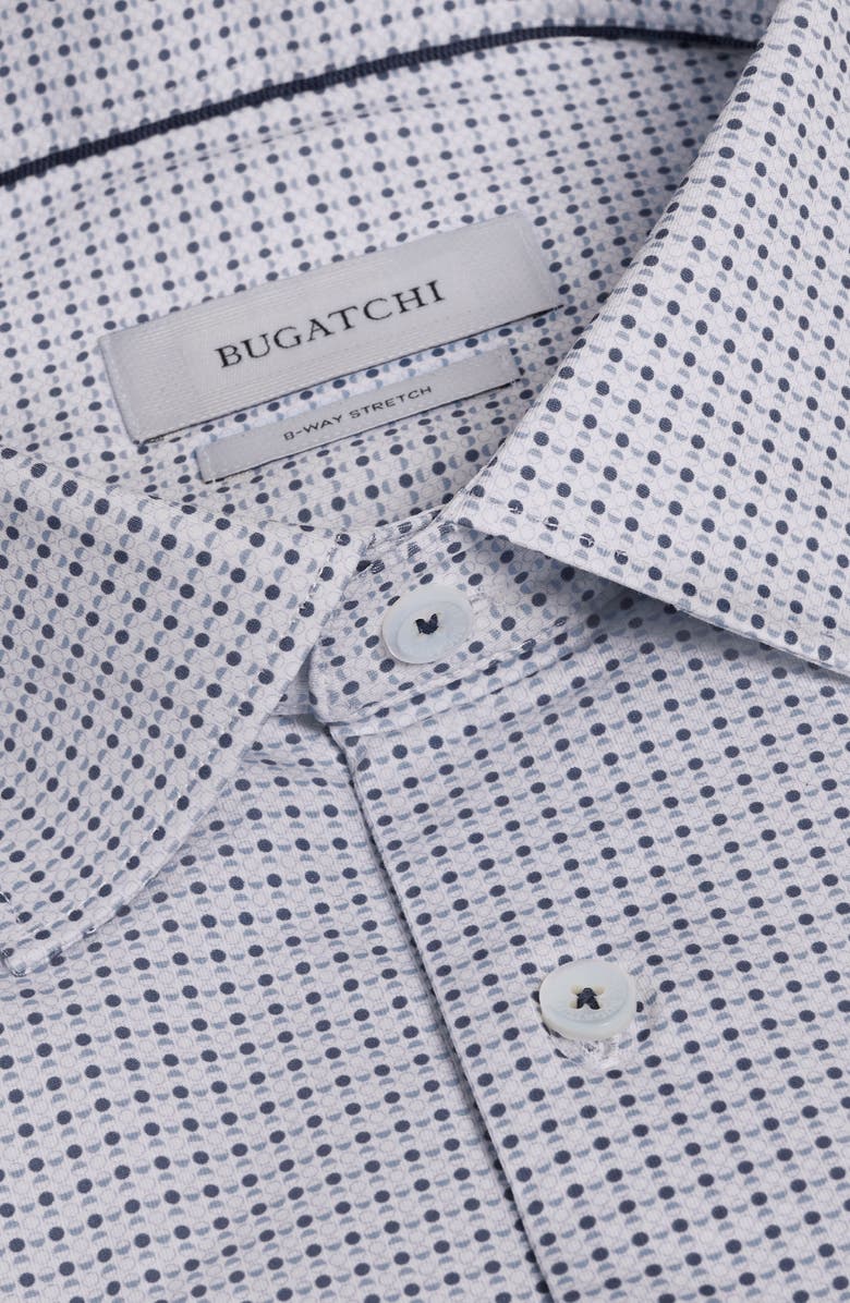 Bugatchi James OoohCotton<sup>®</sup> Geo Print Button-Up Shirt, Alternate, color, White