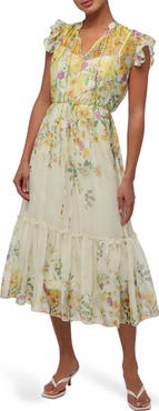 Lulus Monica Ruffle Midi Dress
