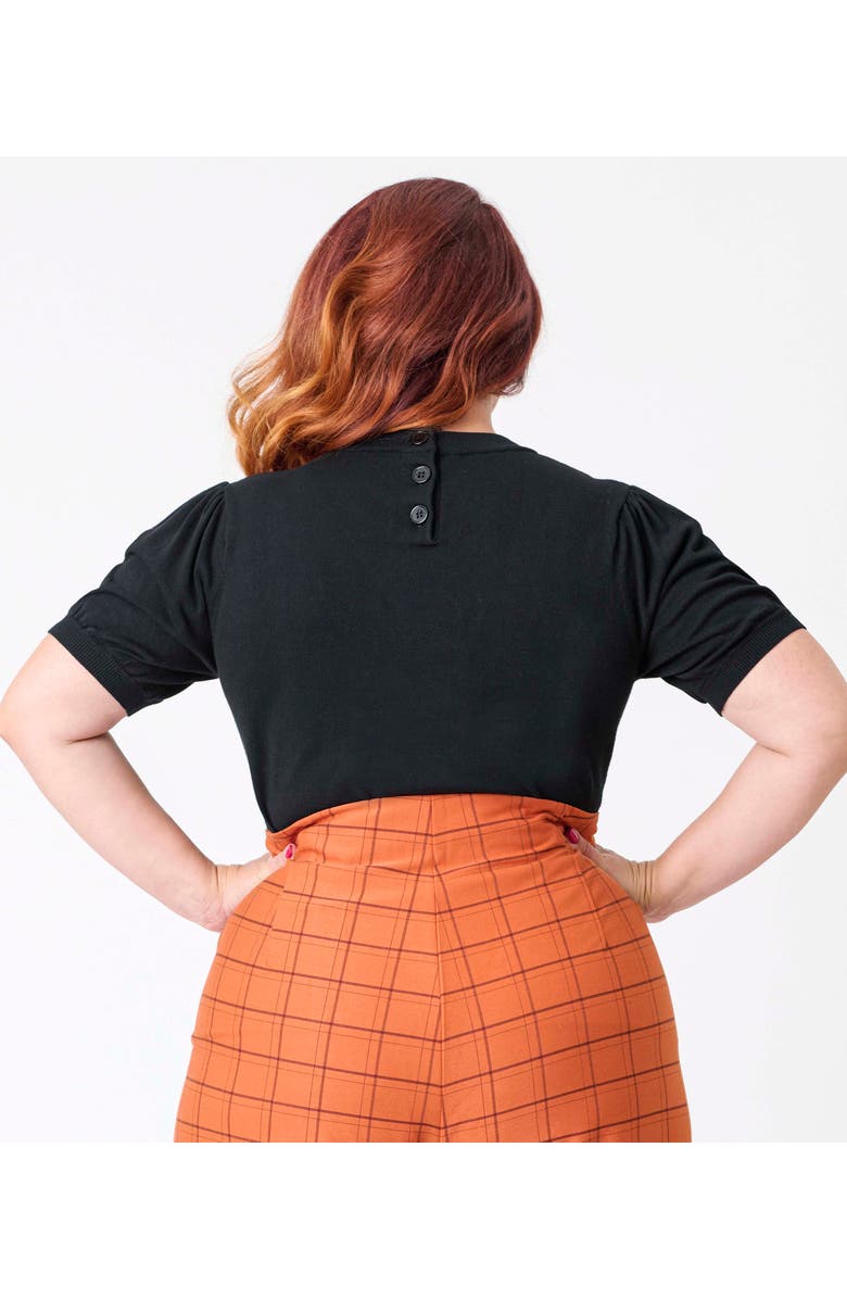 Smak Parlour Plus Size Moon Cutout Knit Sweater, Alternate, color, Black