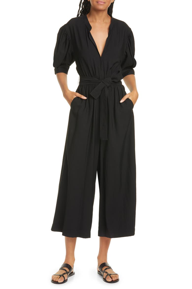 Shiva Crop Wide Leg Jumpsuit, Main, color, BLACK