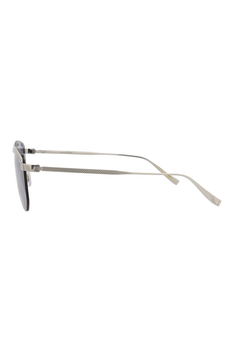 62mm Browline Sunglasses, Alternate, color, SILVER SILVER LIGHT BLUE