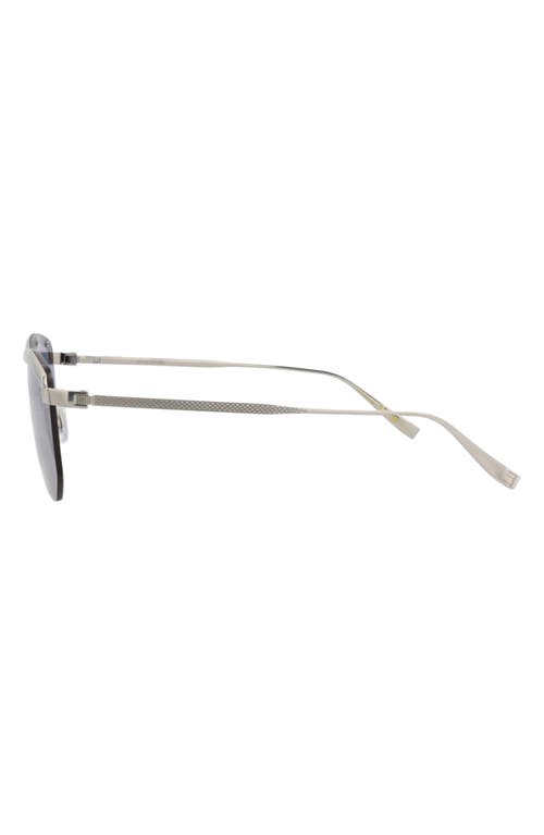 Dunhill 62mm Browline Sunglasses In Silver Silver Light Blue