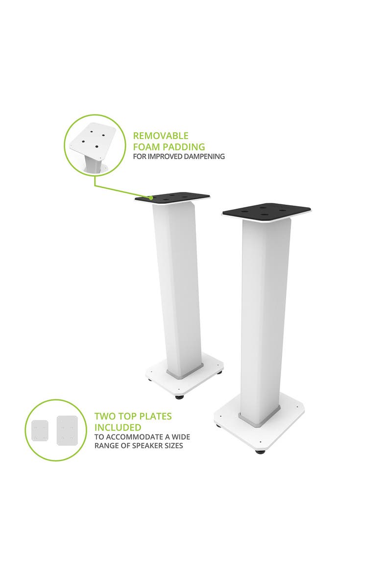 SX30 30" Fillable Speaker Stands with Isolation Feet - Pair, Alternate, color, White