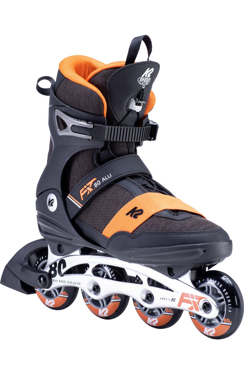 K2 F.I.T. 80 ALU Mens Inline Skates, Main, color, Black/Orange