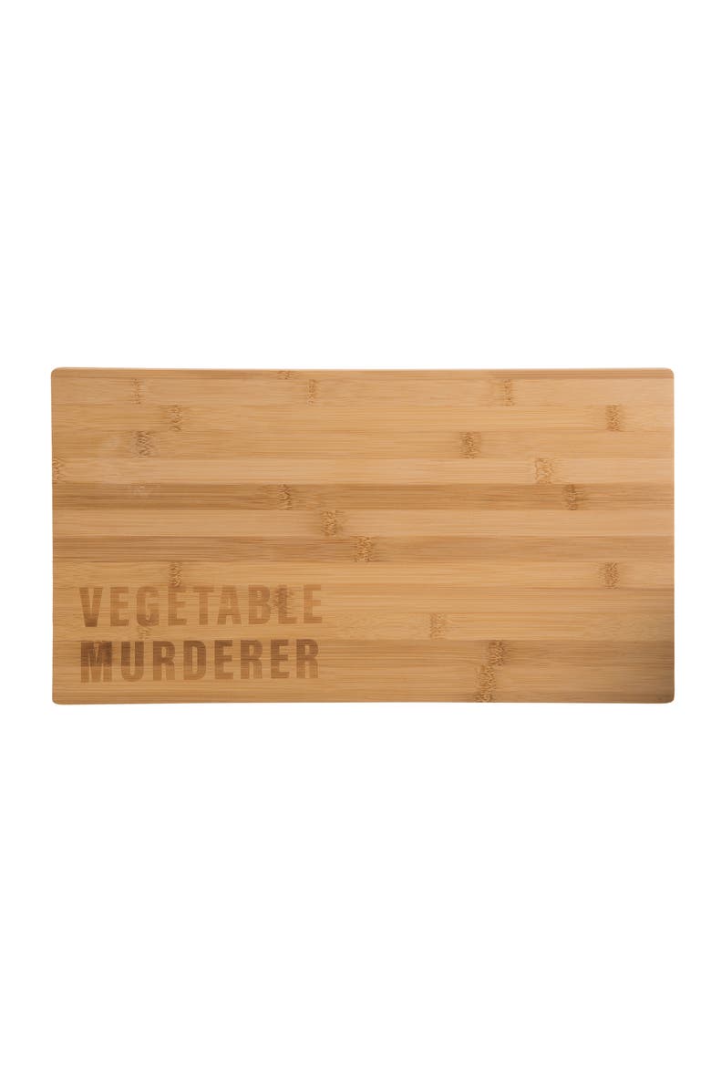 Totalee Gift Vegetable Murderer Cutting Board Wood Brown, Main, color,