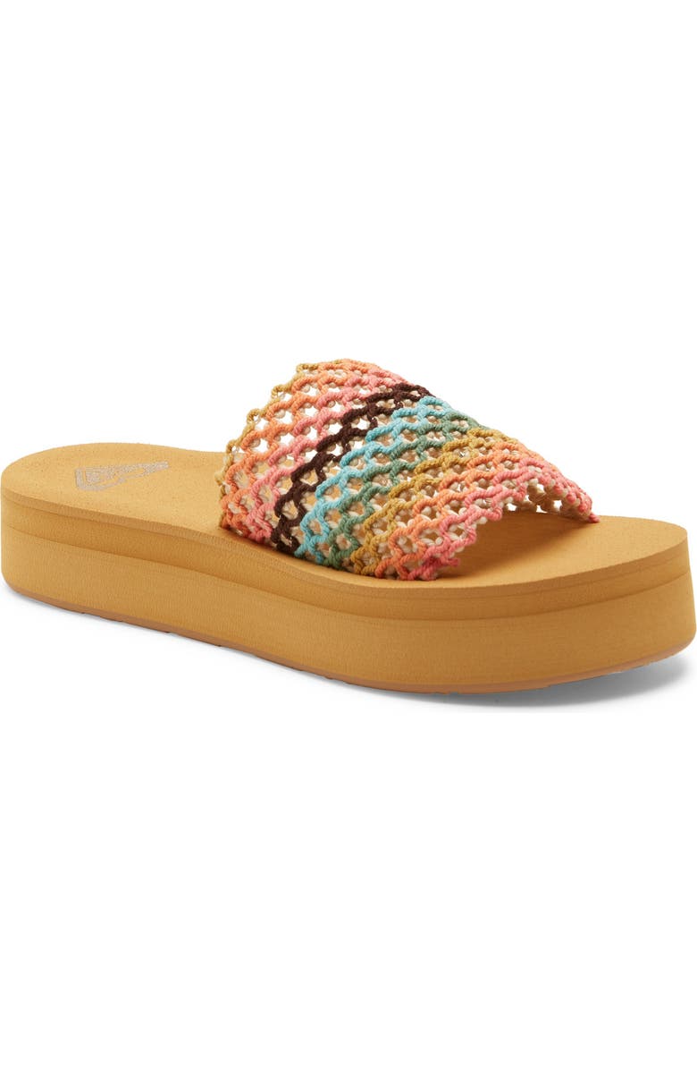Roxy Dayzie Platform Slide Sandal, Main, color, Beige Multi