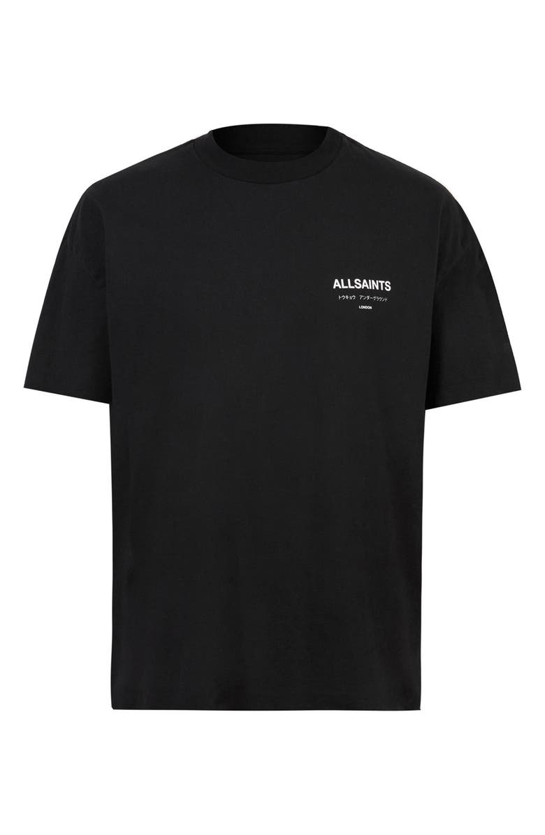 AllSaints Underground Oversize Graphic T-Shirt, Alternate, color, Jet Black