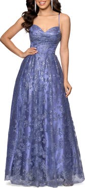 Blondie Nites Butterfly Motif Sequin Ballgown