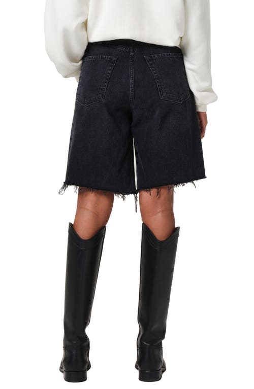 Citizens Of Humanity Ayla Denim Knee-length Shorts In Voila (washed Black)