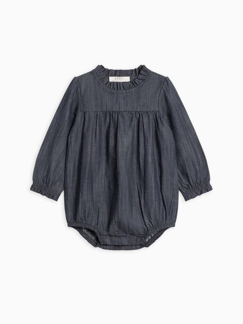 Chantal Chambray Ruffle Romper (Baby)