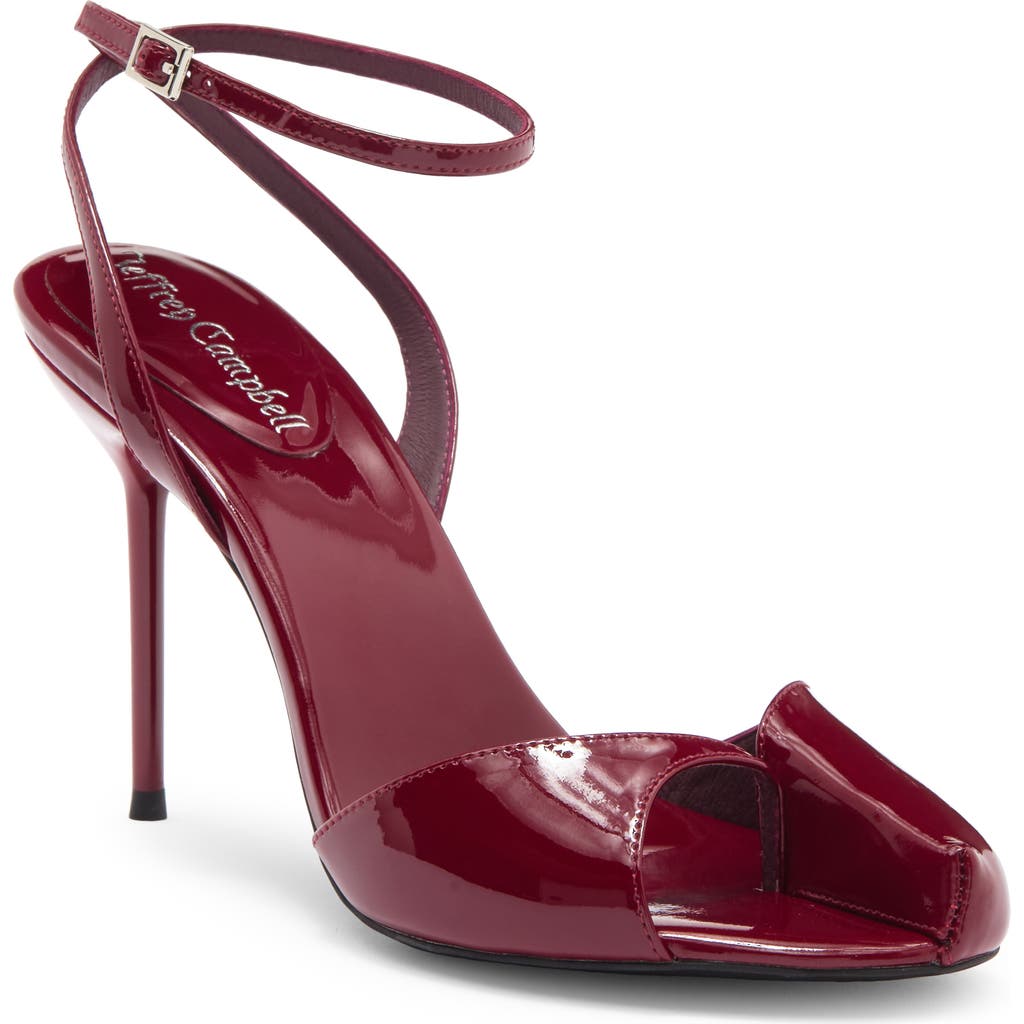 Jeffrey Campbell Fontaine Ankle Strap Sandal In Burgundy