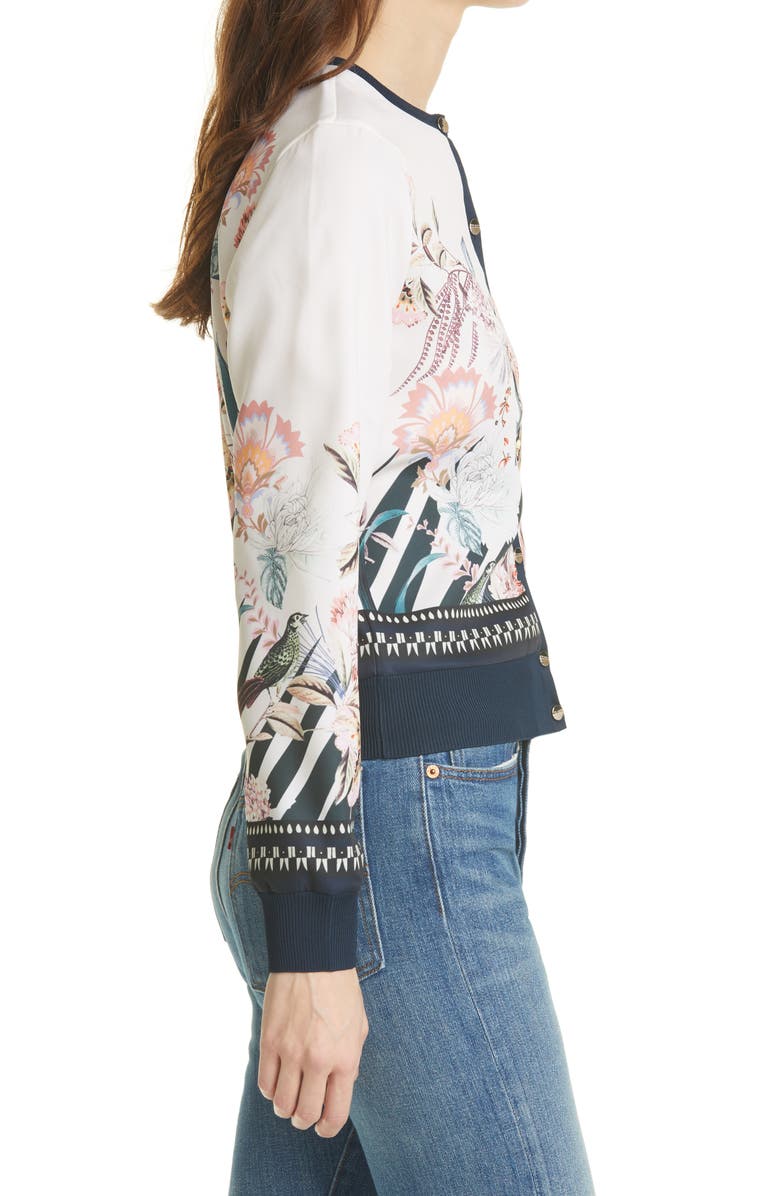 Ted Baker London Miyyaa Decadence Print Cardigan, Alternate, color,
