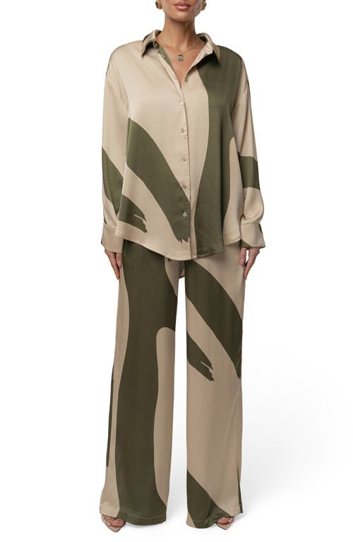 Jluxlabel Ella Oversize Colorblock Button-up Shirt In Multi