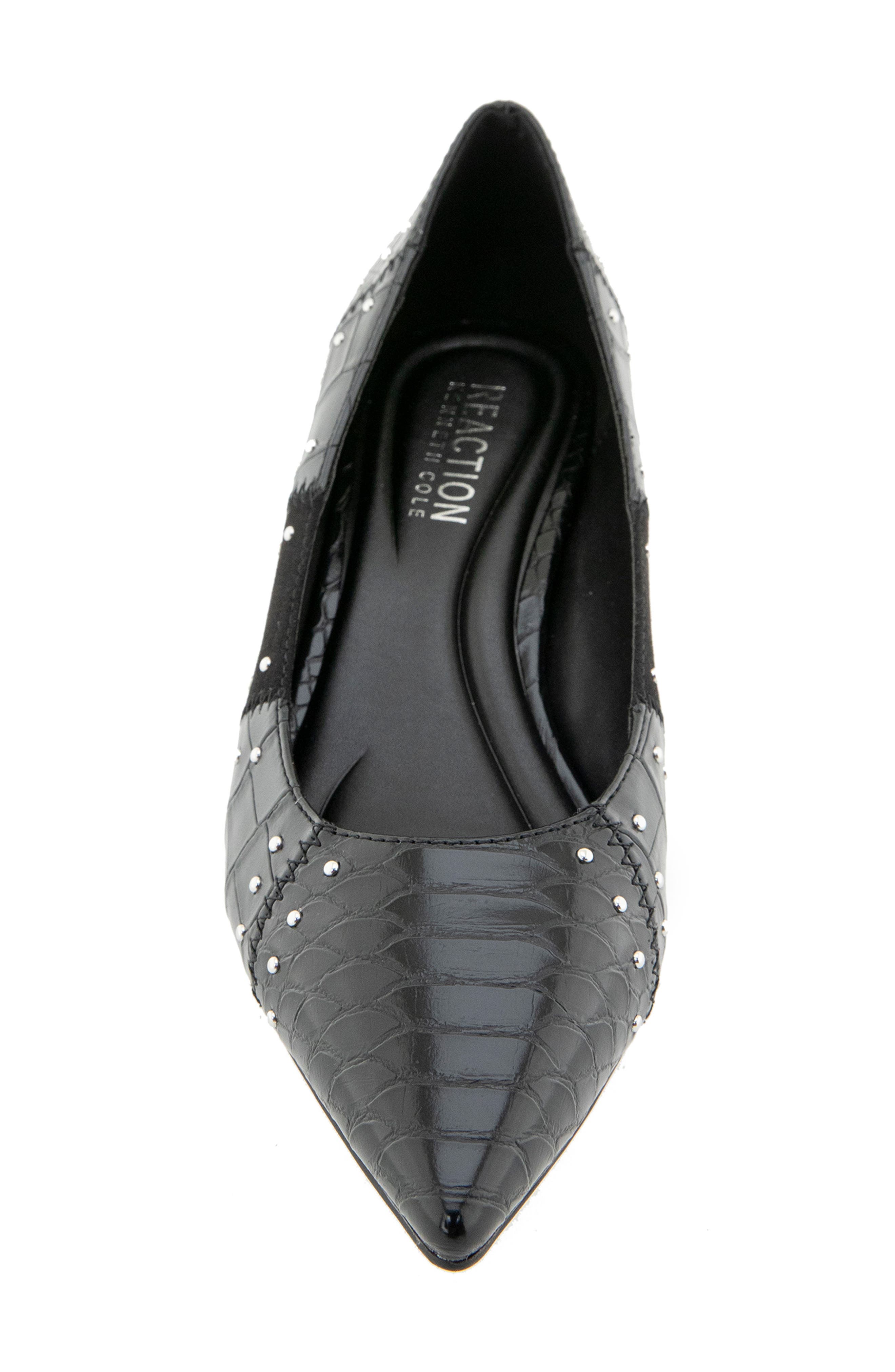 Mandy Croc Embossed Faux Leather Pump, Alternate, color, BLACK CROCO