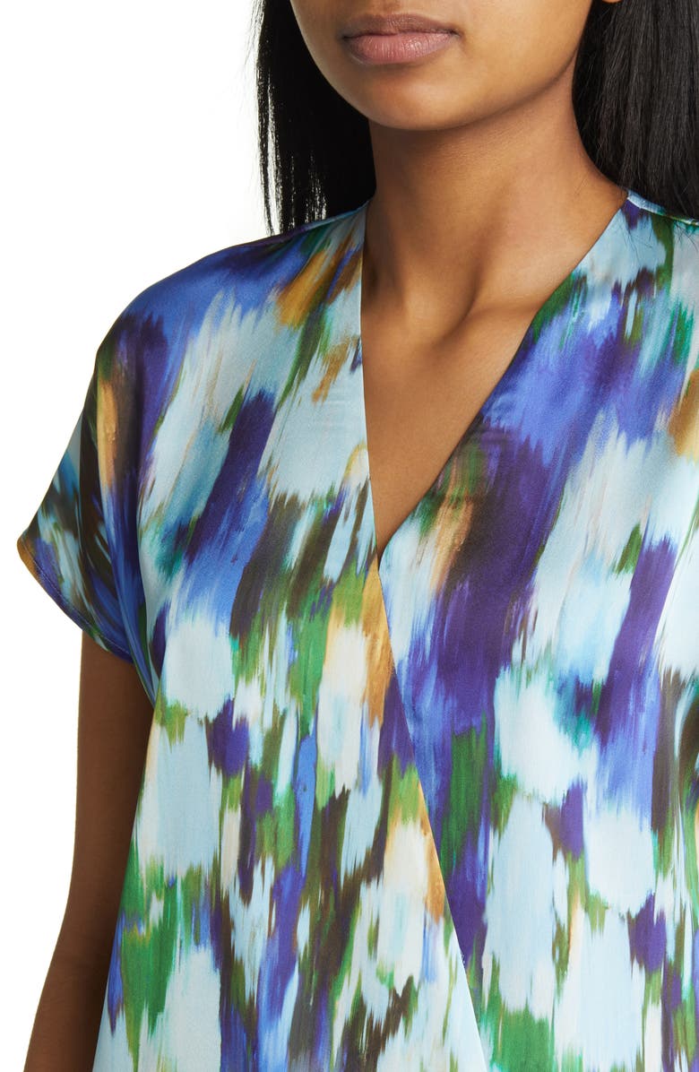 Misook Watercolor Crêpe de Chine Top, Alternate, color, 