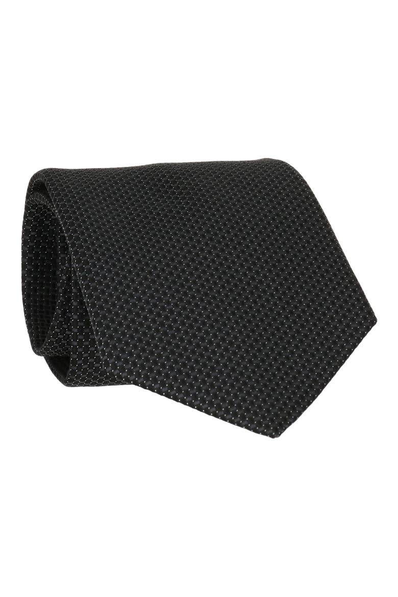 Solid Neat Tie, Main, color, BLACK