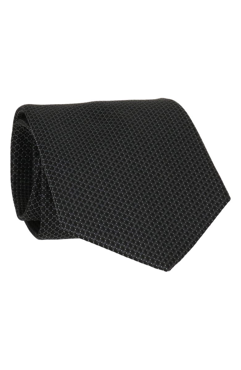 Scotch & Soda Solid Neat Tie, Main, color, Black
