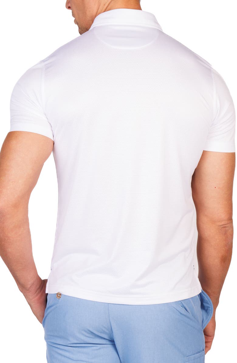 TailorByrd Mélange Mesh Performance Golf Polo, Alternate, color, White