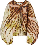 Dries Van Noten Vadon Leopard Orchid Print Cotton Bomber Jacket