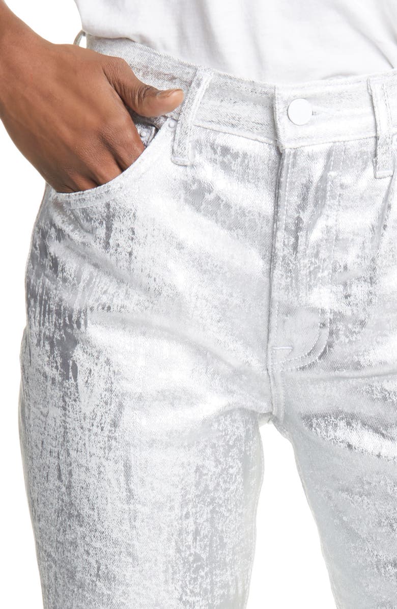 GRLFRND Karolina Coated High Waist Skinny Jeans, Alternate, color,