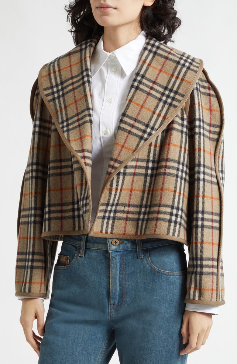 Burberry Carlton Two-Piece Wrap Jacket, Alternate, color, Lichen Beige