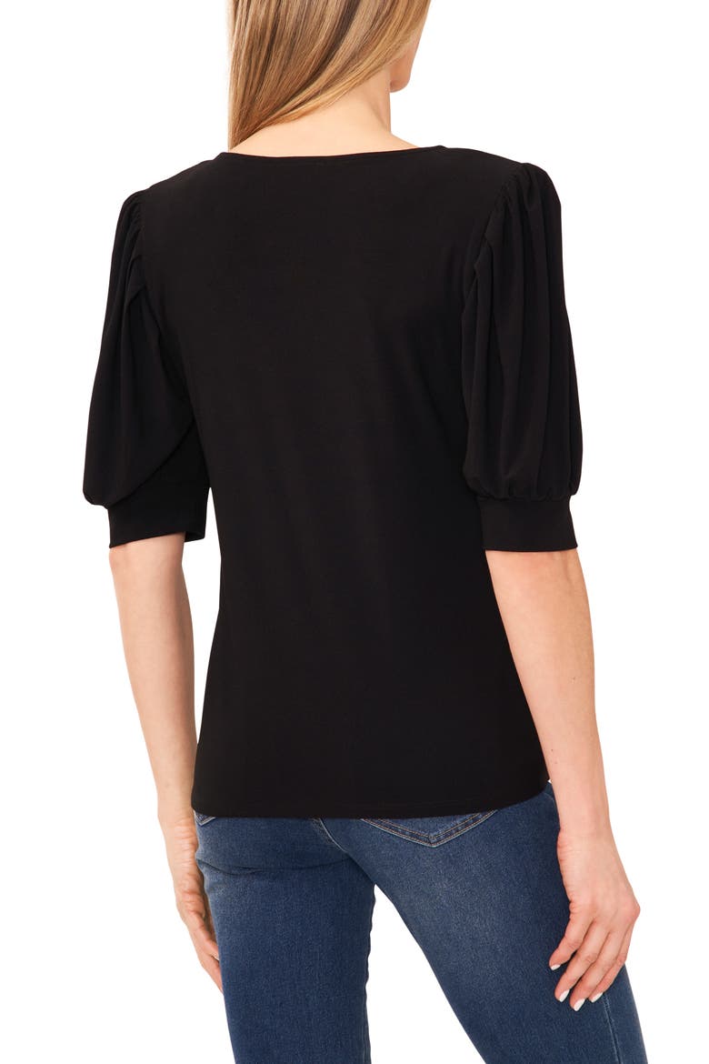 Puff Sleeve Sweater, Alternate, color, RICH BLACK