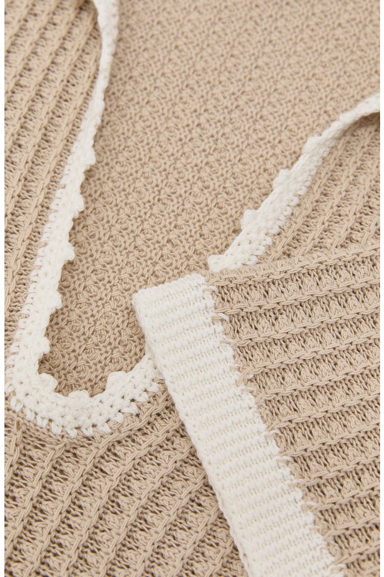 Ottilie Split Neck Knit Top, Alternate, color, NEUTRAL/WHITE