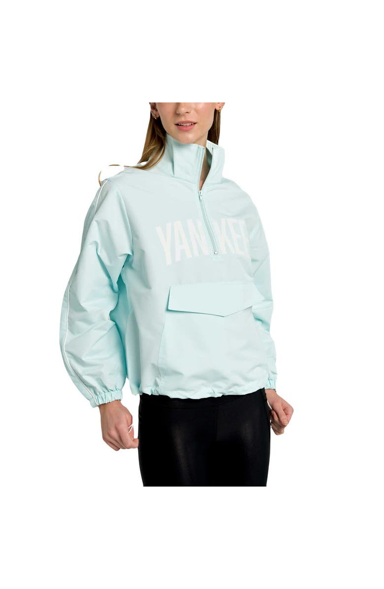 LUSSO Women's Lusso Light Blue New York Yankees Parker Half-Zip Jacket, Alternate, color, Light Blue