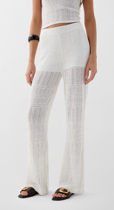 Pointelle White Pant