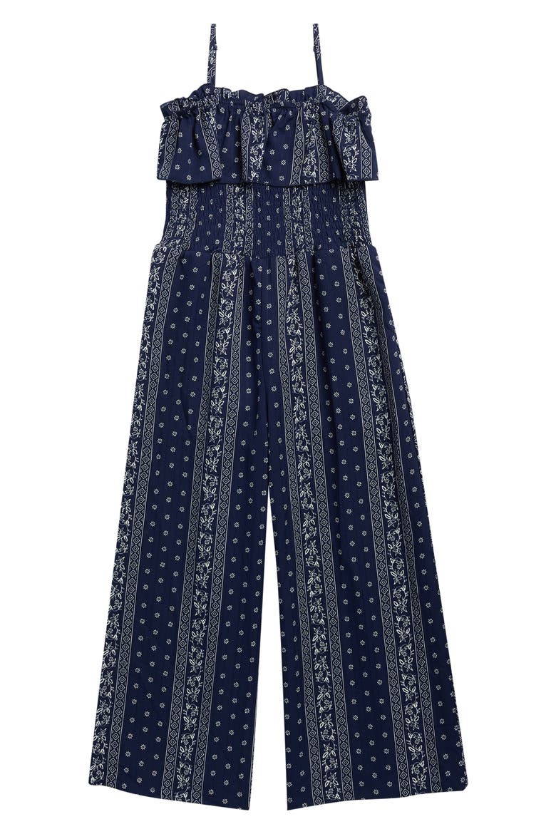 Kids' Bandana Print Jumpsuit, Main, color, NAVY MULTI