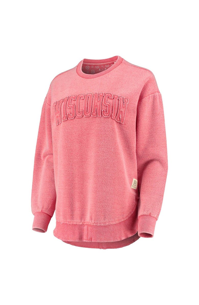PRESSBOX Women's Pressbox Red Wisconsin Badgers Ponchoville Pullover Sweatshirt, Alternate, color,