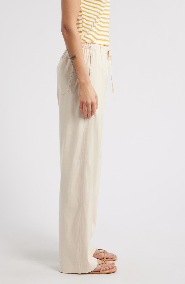 rag & bone Logan Drawstring Linen Blend Pants, Alternate, color, Ivory