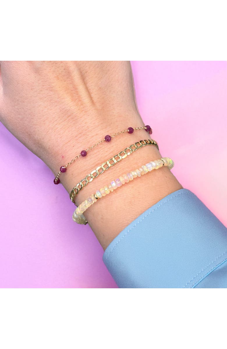 The Lovery Fine Jewelry Ruby Bead Chain Bracelet, Alternate, color, Ruby