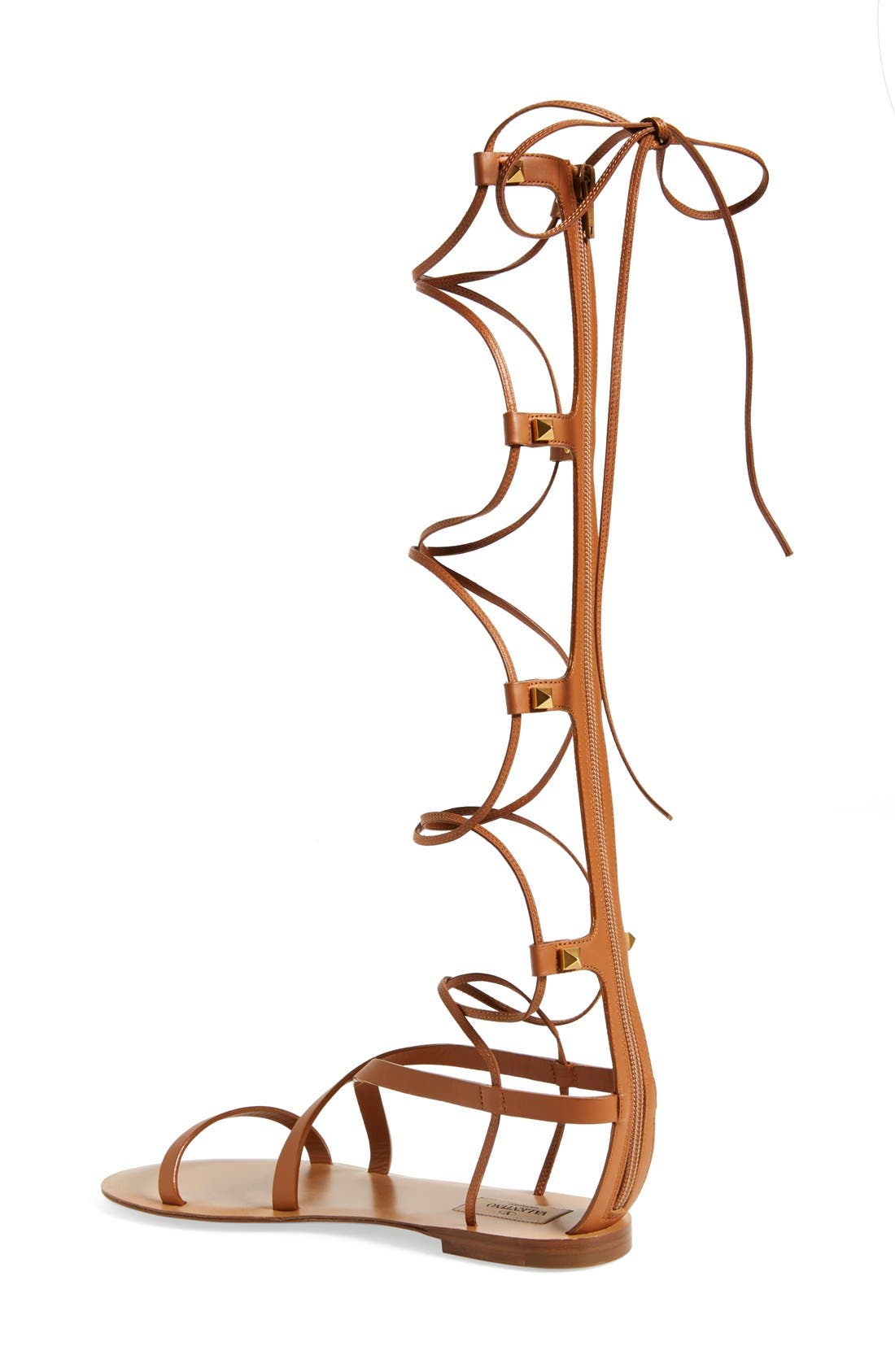 'Rockstud' Tall Gladiator Sandal, Alternate, color, LIGHT CUIR