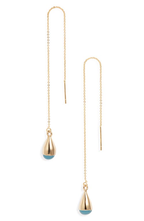 Soko Glass Dash Chain Threader Earrings In Gold