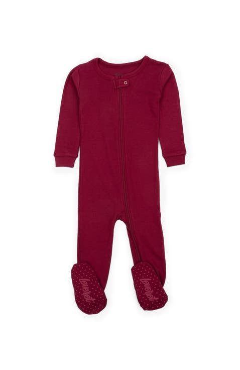 Footed Solid Cotton Matching Family Pajamas (Baby)