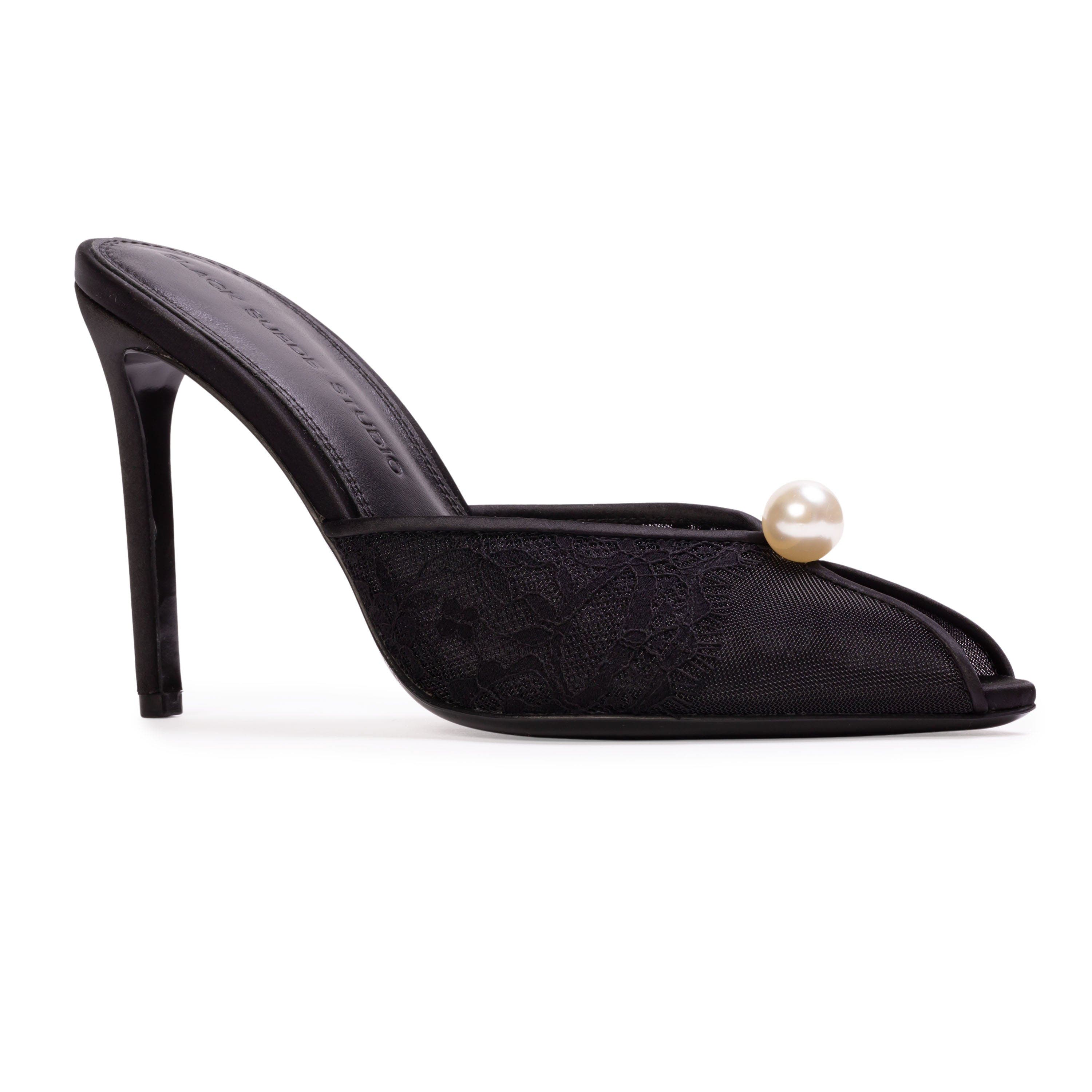 BLACK SUEDE STUDIO Debby 100 Mesh Mule, Alternate, color, Black Mesh