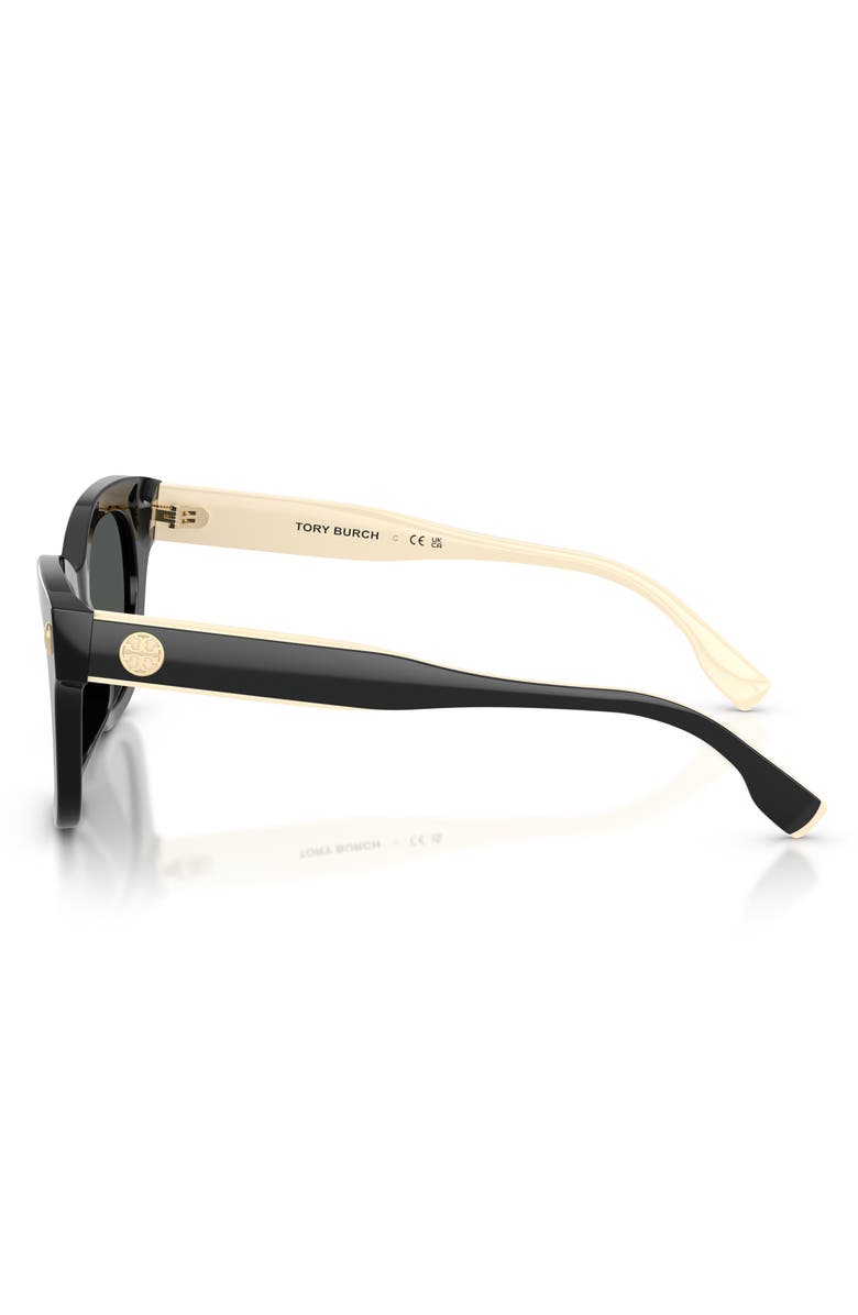 Tory Burch 51mm Square Sunglasses, Alternate, color, Black / Dark Grey