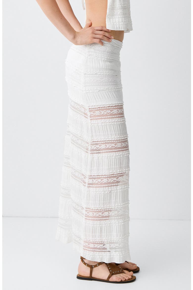 Lace Maxi Skirt, Alternate, color, WHITE