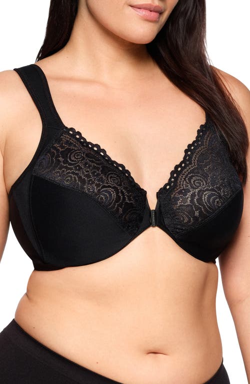 Glamorise Wonderwire Underwire Front Closure Bra In Black