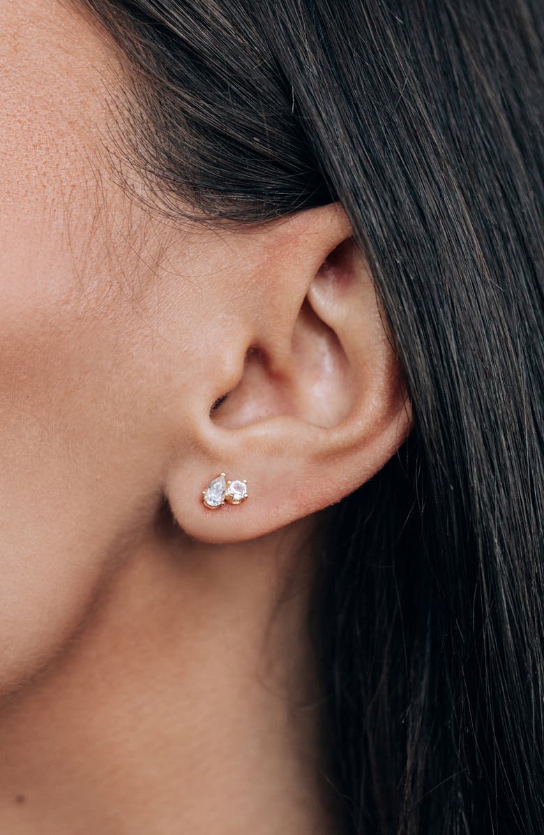 Anzie x Mel Soldera Jumelle Stud Earrings, Alternate, color, Clear