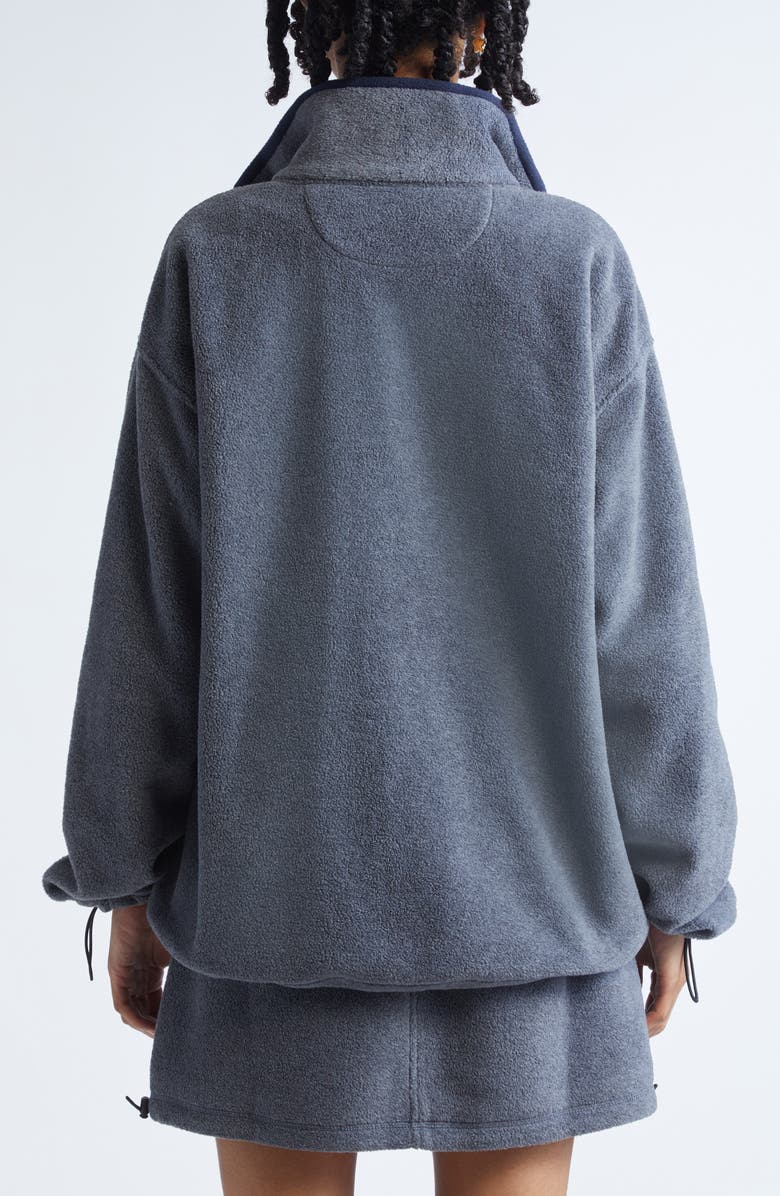 Sandy Liang Ascher Polar Fleece Quarter Zip Pullover, Alternate, color, Grey