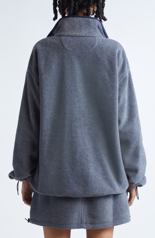 Sandy Liang Ascher Polar Fleece Quarter Zip Pullover In Blue