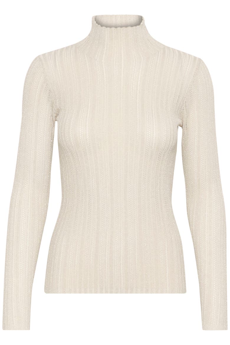 SLLaisa Metallic Turtleneck Pullover, Alternate, color, Silver