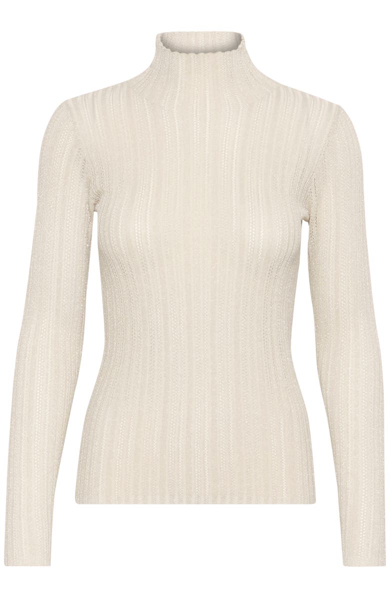 Soaked in Luxury SLLaisa Metallic Turtleneck Pullover, Alternate, color, Silver