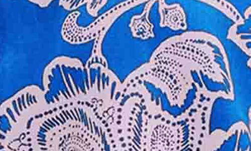 Foxcroft Meghan Floral Print Cotton Button-up Shirt In Cobalt Blue
