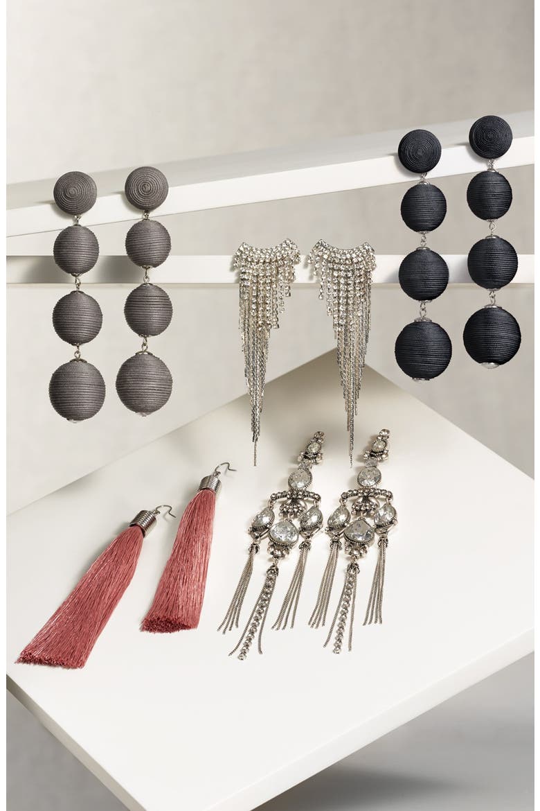 Fringe Duster Earrings, Alternate, color, SILVER